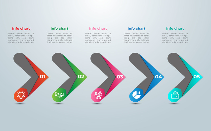 Five step vector infographic element template design. Infographic Element
