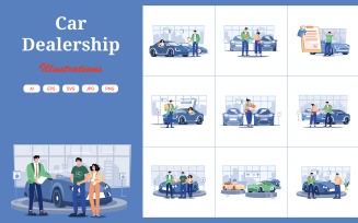 M555_Car Dealership Illustration Pack