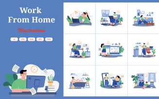 M575_Work from home Illustration Pack