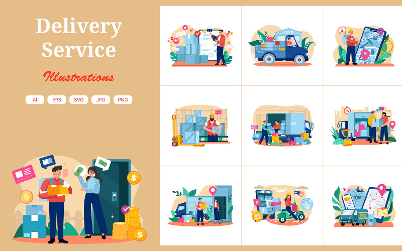 M582_Delivery Service Illustration Pack