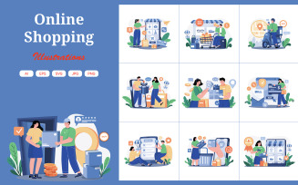 M583_Online Shopping Illustration Pack