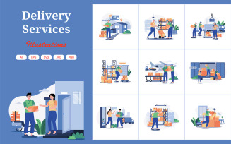 M585_Delivery Services Illustration Pack