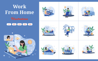 M593_Work From Home Illustration Pack