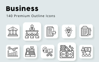 Business 140 Premium Outline icons