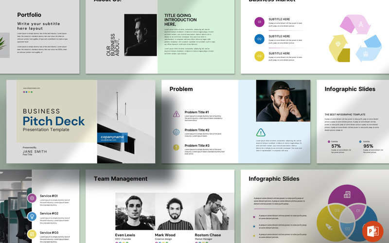 Business Pitch Deck Presentation Template PowerPoint Template