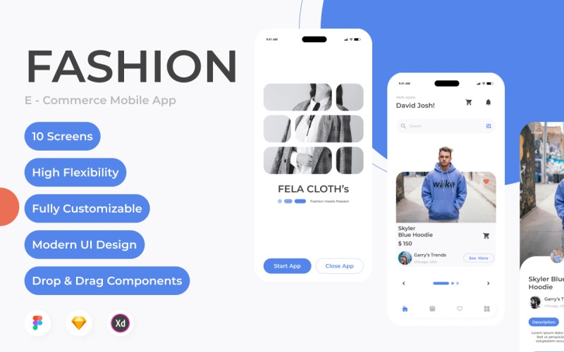 Fela Cloth's - Fashion Commerce Mobile App UI Element