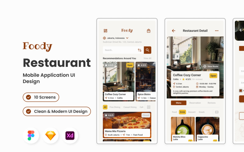Foody - Restaurant Mobile App UI Element
