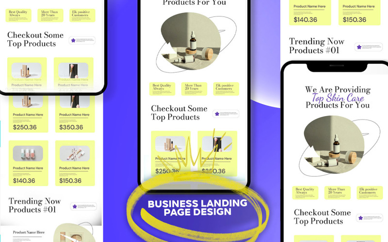 Marketing Business Agency Landing Page Template Design Layout Corporate Identity