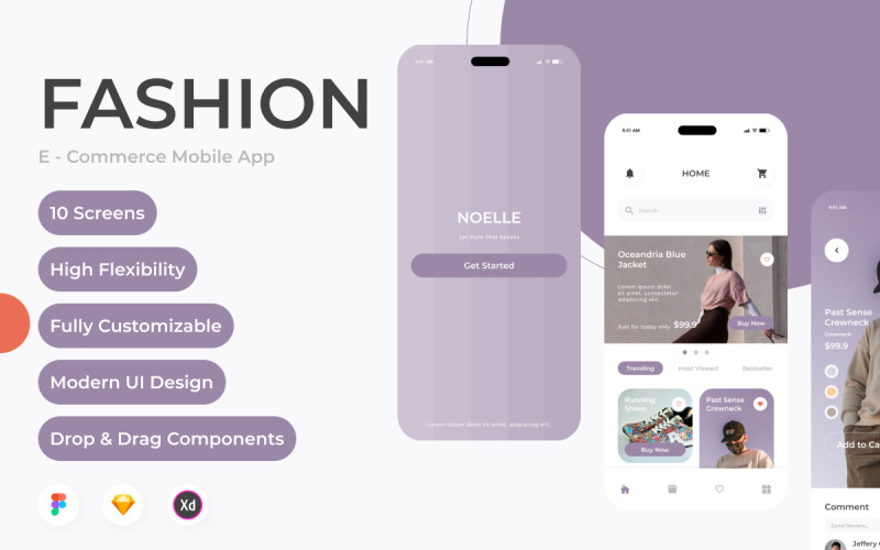 Noelle - Fashion Commerce Mobile App UI Element