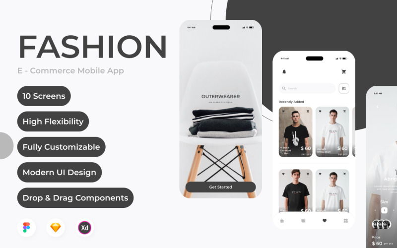 Outerwearer - Fashion Commerce Mobile App UI Element