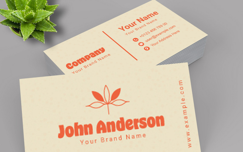 Simple Orange Business Card Corporate Identity