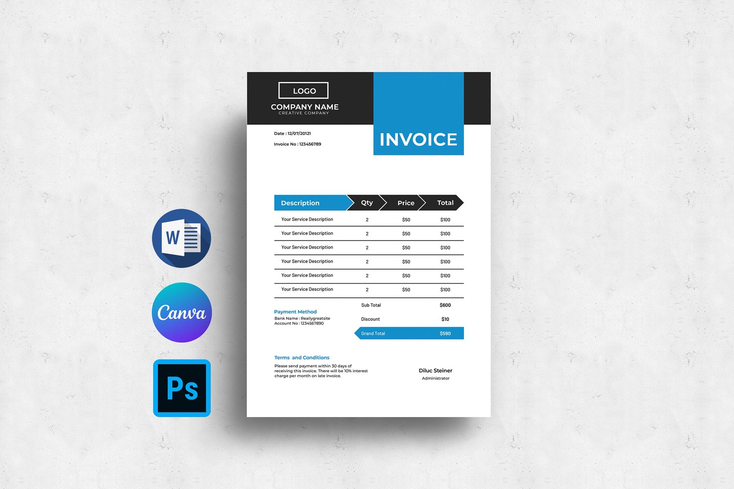 Template #378994 Template Invoice Webdesign Template - Logo template Preview