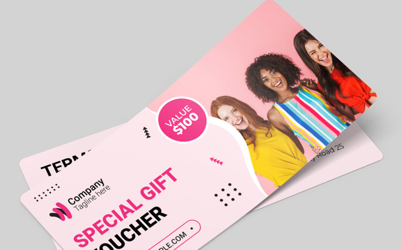 Abstract Gift Voucher Template Corporate Identity