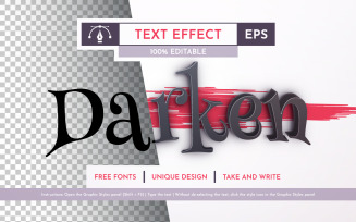 Black Dark - Editable Text Effect, Font Style