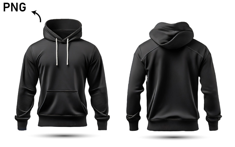Black tee hoodie hoody sweatshirt. no1 Product Mockup