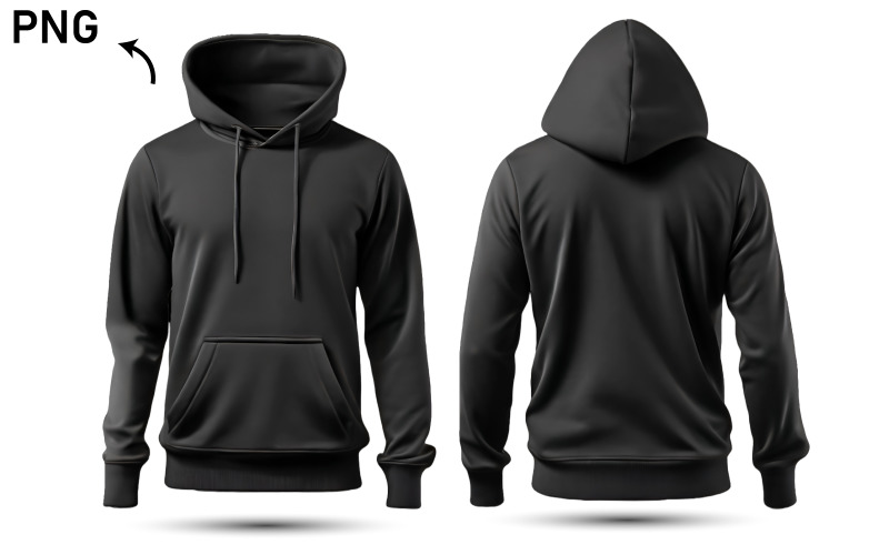 Black tee hoodie hoody sweatshirt. no2 Product Mockup