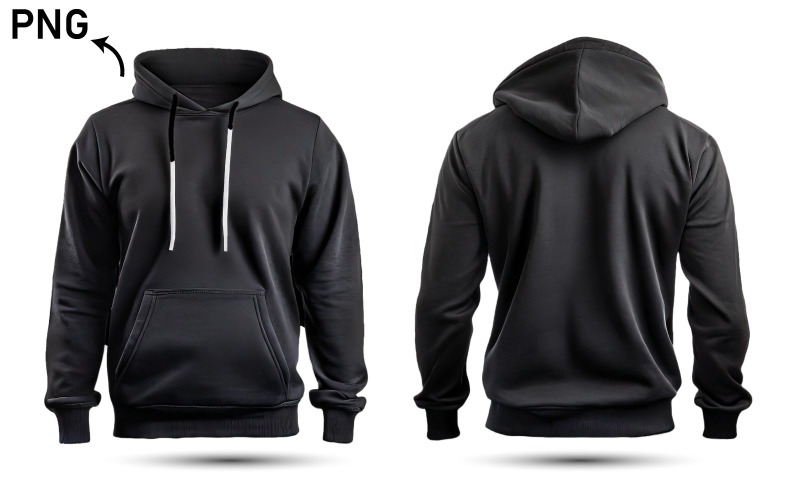 Black tee hoodie hoody sweatshirt. no4 Product Mockup