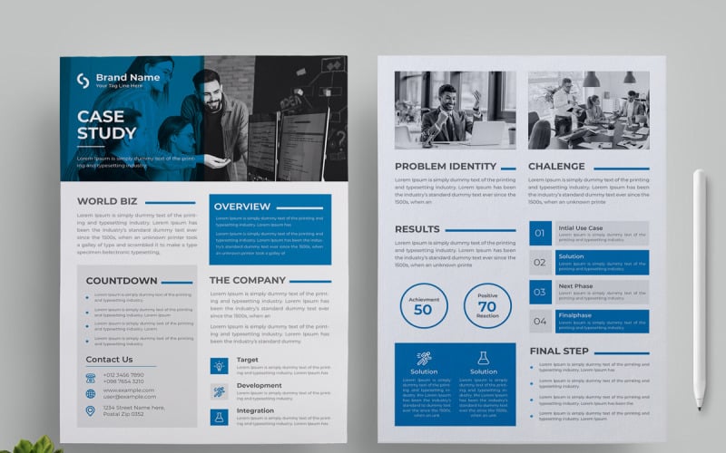 Case Study Template Template Layout Corporate Identity