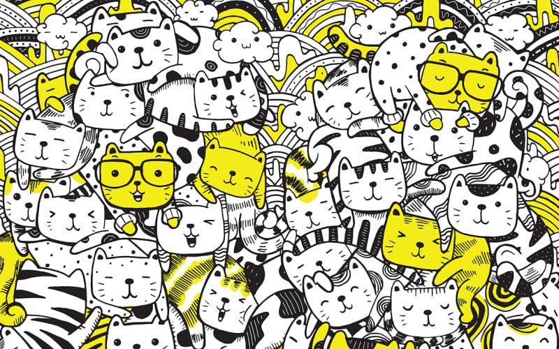 Cat Doodle Vector Illustration Vector Graphic