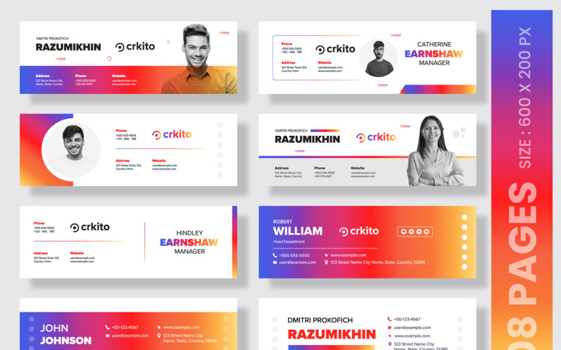 Colorful Email Signature Template Corporate Identity