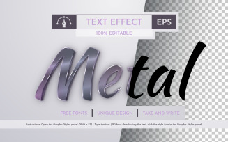 3D Metal - Editable Text Effect, Font Style