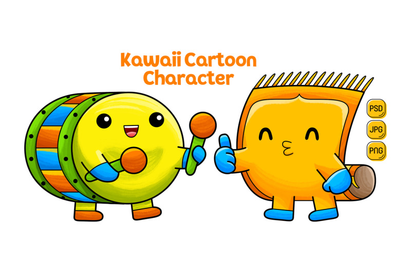 Kawaii Cartoon Character Pack #02 Illustration