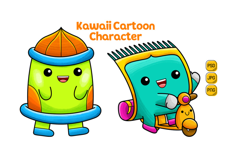 Kawaii Cartoon Character Pack #03 Illustration