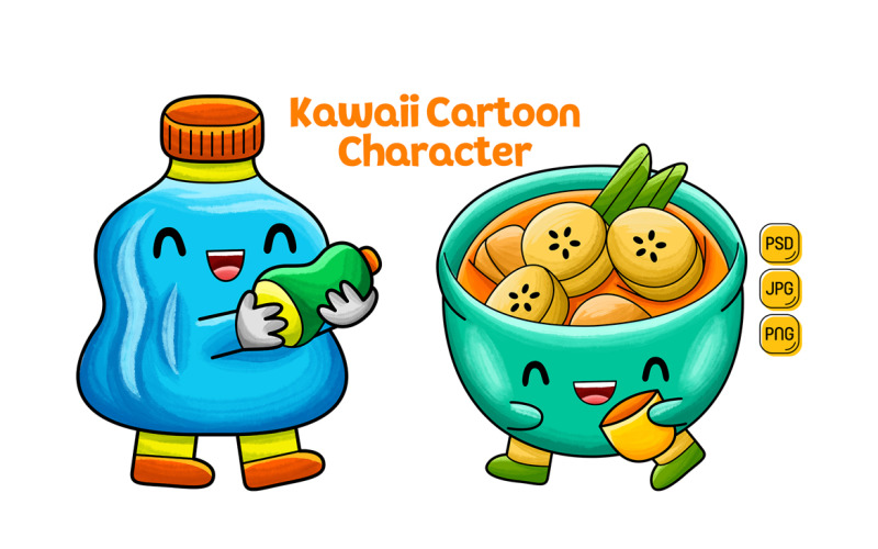 Kawaii Cartoon Character Pack #04 Illustration