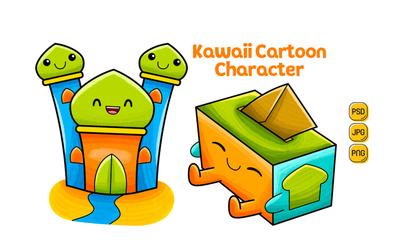 Kawaii Cartoon Character Pack #05 Illustration