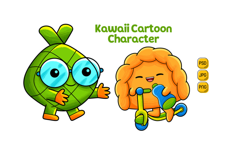 Kawaii Cartoon Character Pack #06 Illustration