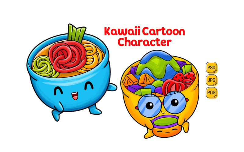 Kawaii Cartoon Character Pack #07 Illustration