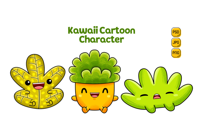 Kawaii Cartoon Character Pack #08 Illustration