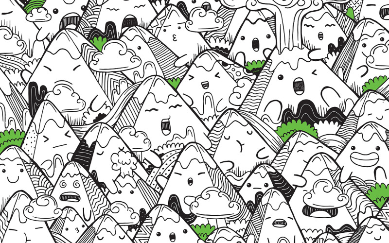 Mountain Doodle Vector Illustration Vector Graphic