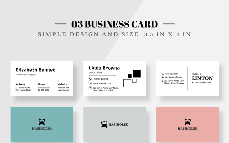Multi Color Business Card Set Corporate Identity