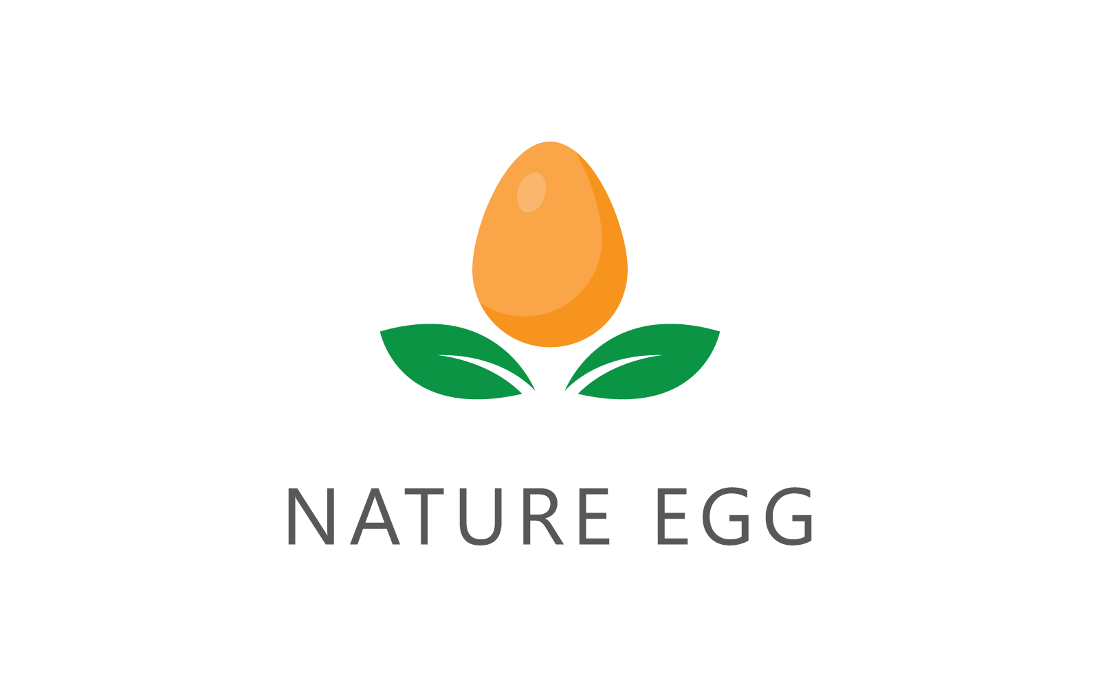 Oeuf et feuille verte illustration logo vectoriel design plat
