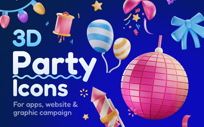 Sparkly - Party & Celebration 3D Icon Set Model