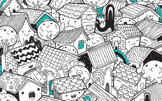 Town Doodle Vector Illustration
