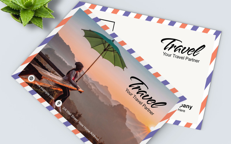 Travel Postcard Template Layout Corporate Identity
