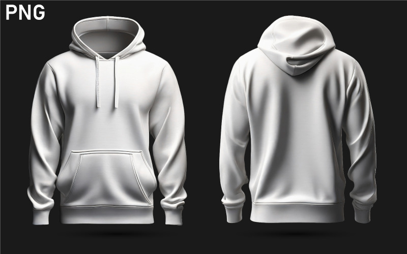 White hoodie hoody sweatshirt mockup. no8 Product Mockup