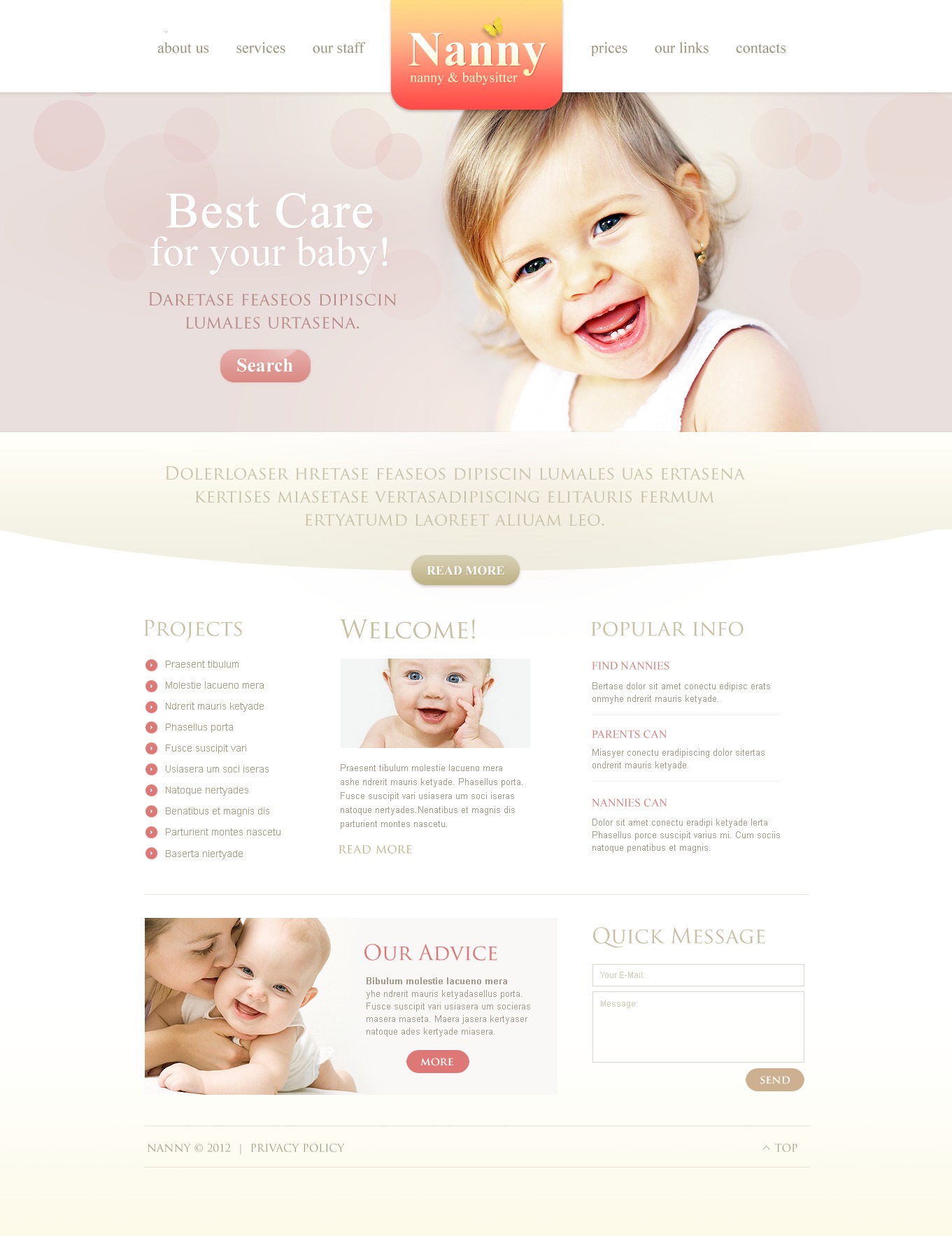 Babysitter Website Template #37959