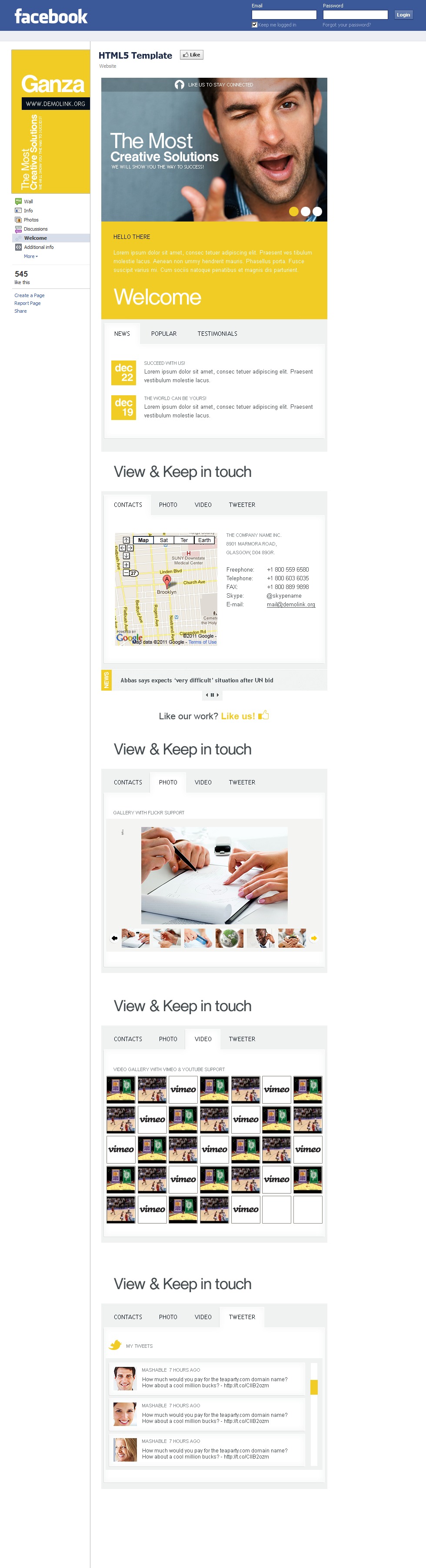 Template para Facebook para Sites de Negócios e Prestadores de Serviços №37944 - screenshot