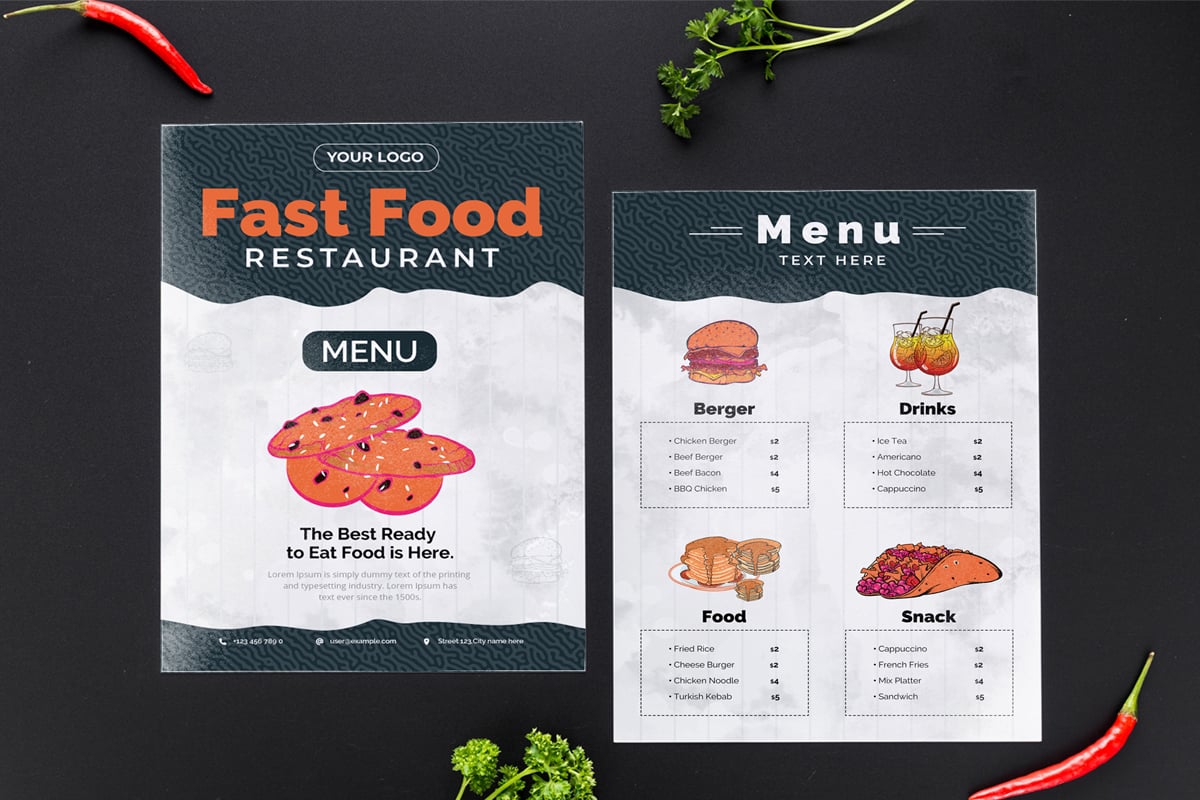 Kit Graphique #379045 Burger Carte Web Design - Logo template Preview