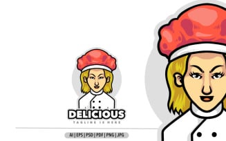 Chef mother mascot design logo