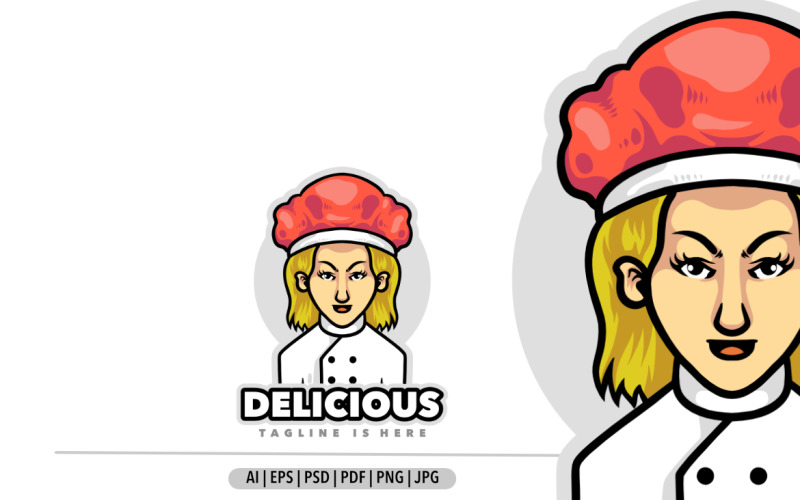 Chef mother mascot design logo Logo Template