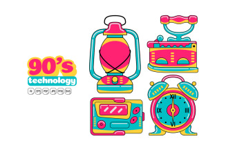 90s Technology Vector Pack 04