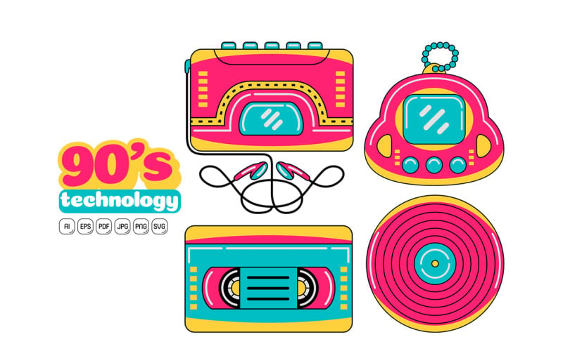 90s Technology Vector Pack 05 Vector Graphic