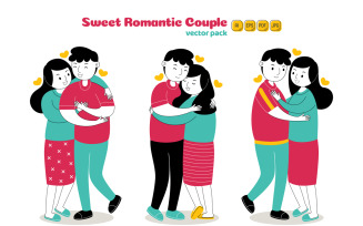 Sweet Romantic Couple Vector Pack 03