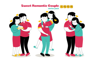 Sweet Romantic Couple Vector Pack 04