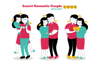 Sweet Romantic Couple Vector Pack 05