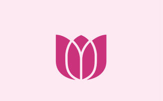 Tulip flower vector logo design template